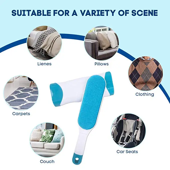 2020 Animal Pet Hair Removal Tool Double-Sided Lint Brush with Self-Cleaning Base in stock