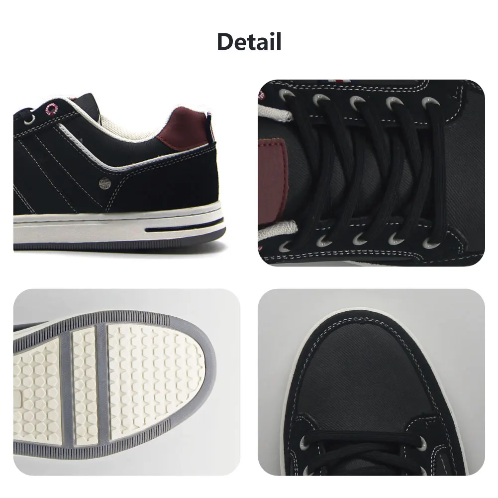 Qiyao Wholesale Classic PU Leather Men Casual Breathable Sneakers Lace-up Low Top Shoes