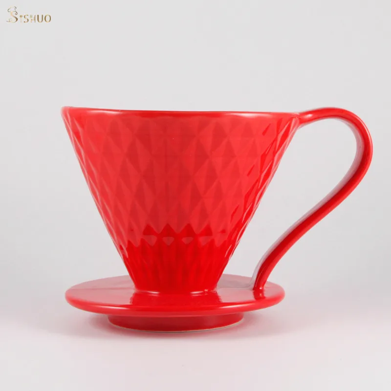 V1 V2 Wholesale Multi Color  Portable Pink Ceramic Porcelain Coffee Dripper Filter