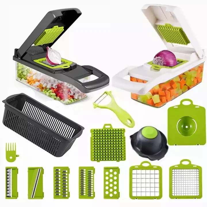 Amazon Hot Selling Multi 12 In 1 Multifunctional Fruit Vegetable Cutter Onion Dicer Veggie Slicer Vegetable Chopper For Kitchen