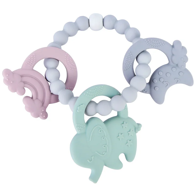 Baby Teething Pearls Toys Food Quality Cooked Silicon Teething Pearls Frozen Anti-Eating Hand Baby Bite Music