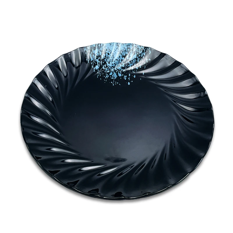 Classic Japan Style Black Melamine Dinnerware Set Food-Grade Plastic Melamine Plate Bowl Dinnerware Set for Restaurant Use