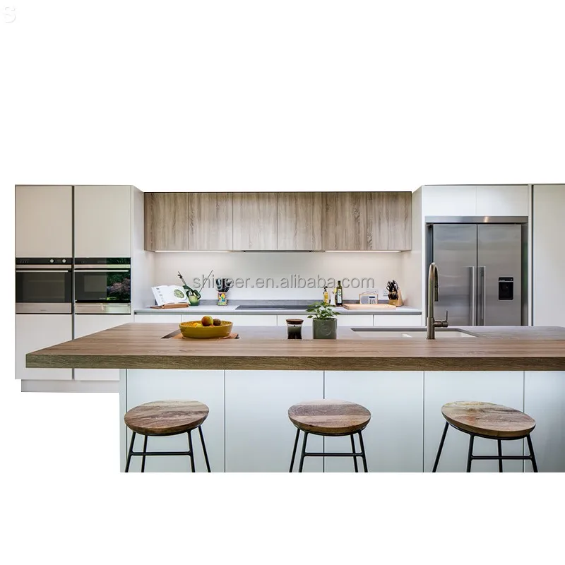 Quartz stone kitchen storage cabinet customized whole integrated household assembly kitchen cabinet