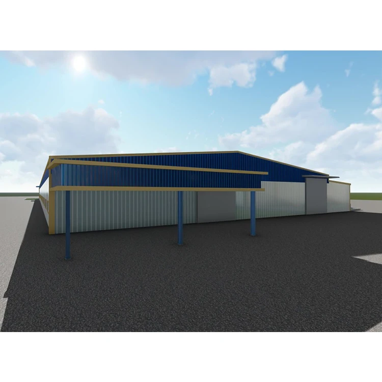 Low cost modern simple large wide span prefab light steel building warehouse design