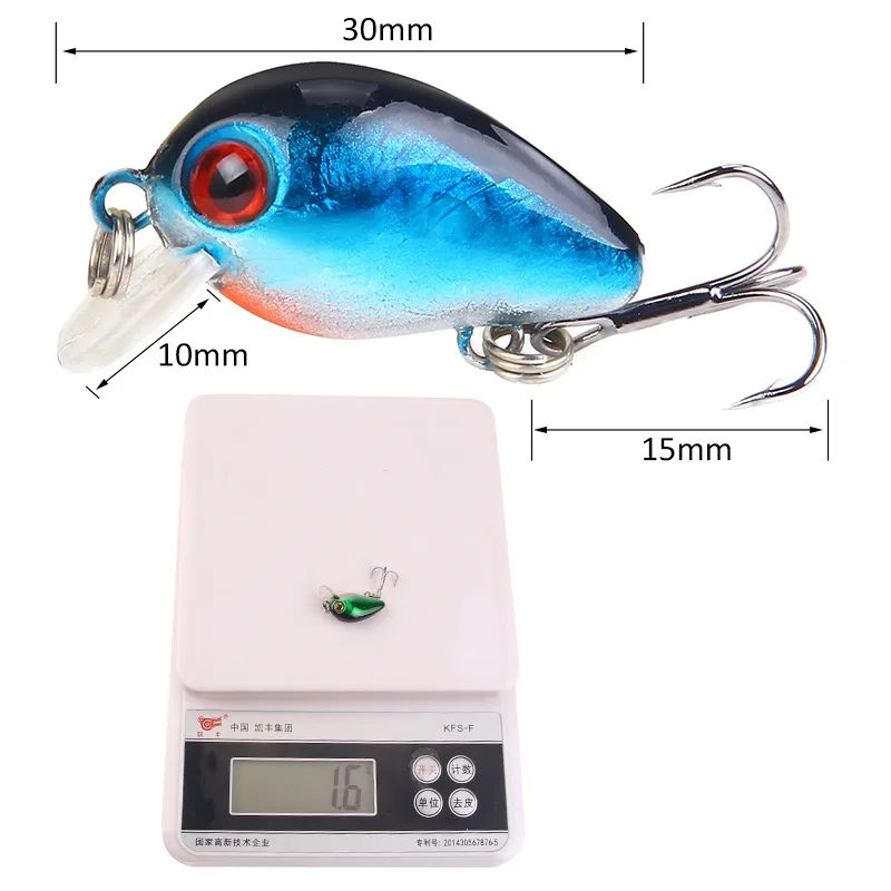 SEASKY Topwater 3D Simulation Painting Freshwater Fishing MINI Hard Lure Crank Bait