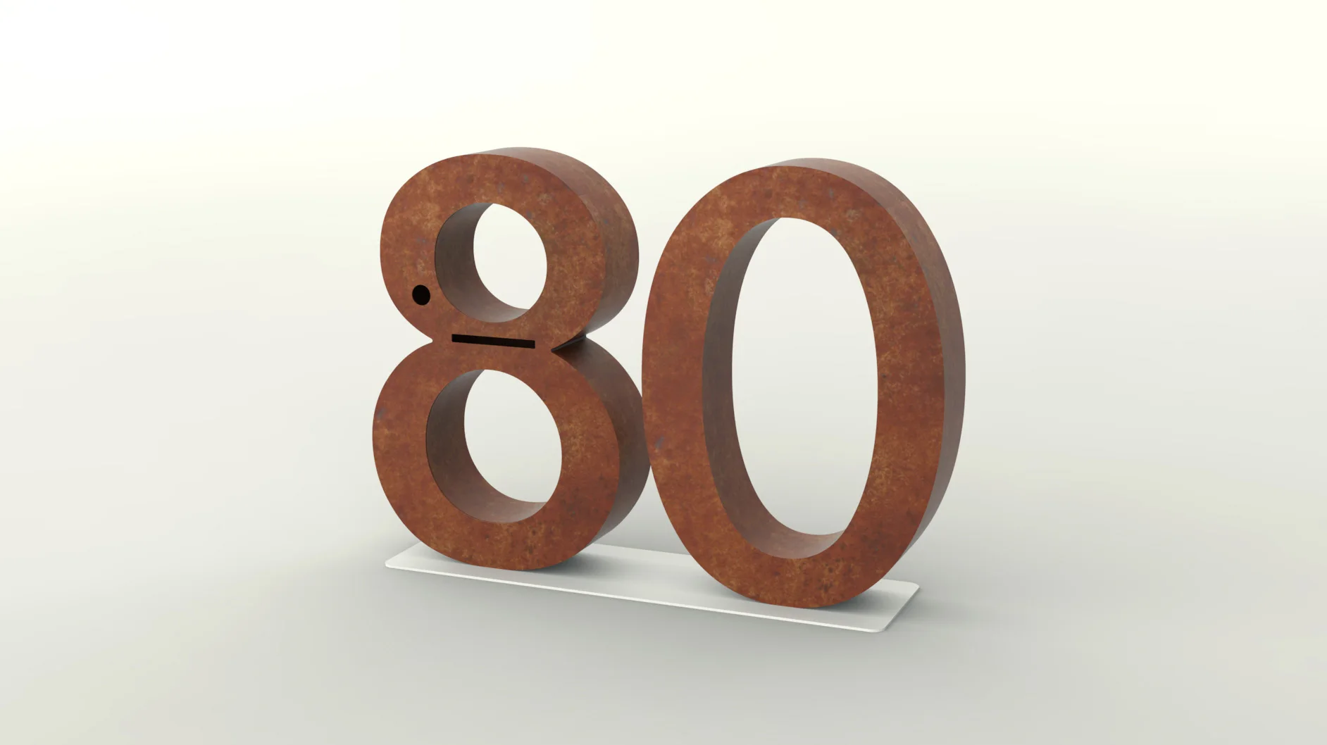 Laser cut outdoor large sculptural metal corten lettering for mail box