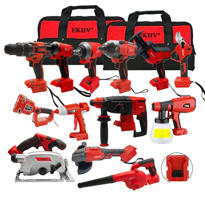 2024 New 4 In 1 Brushless Cordless Screwdriver Wrench Angle Grinder Hammer Drill 13MM Impact Drill Power Tools Combo Sets