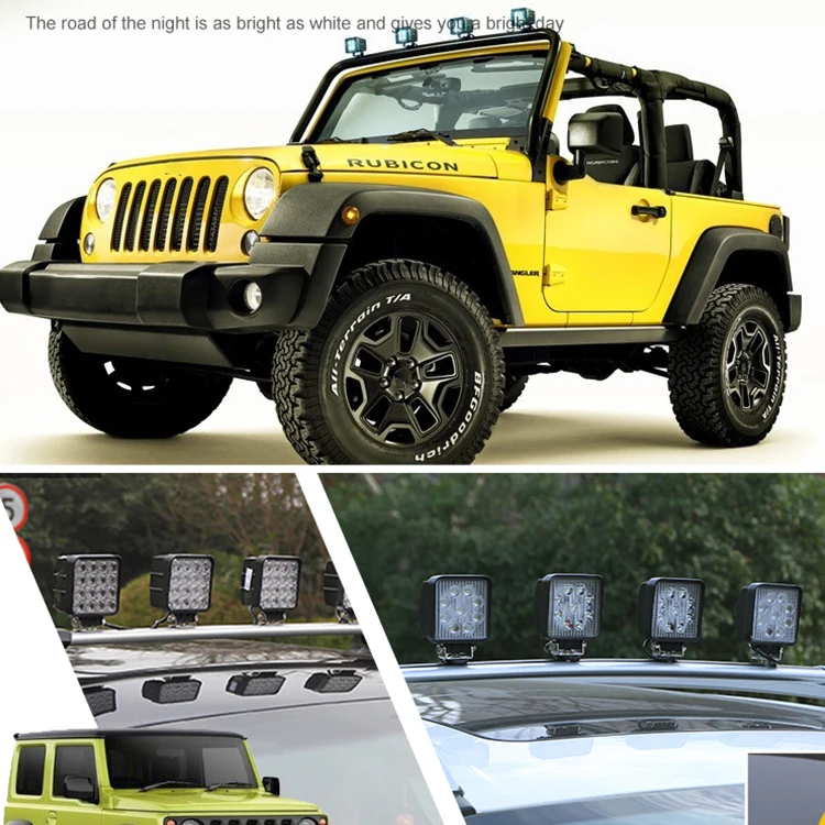 Прямые продажи, Прожекторы для грузовиков, внедорожников, тракторов, 12 В, 24 В, фары, квадратные Автомобильные светодиодные рабочие фары 27 Вт