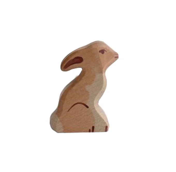 Natural Wooden Easter sitting Bunny Craft Toy living room shelf craft Decoration Toddler Educational hare Baby Toys