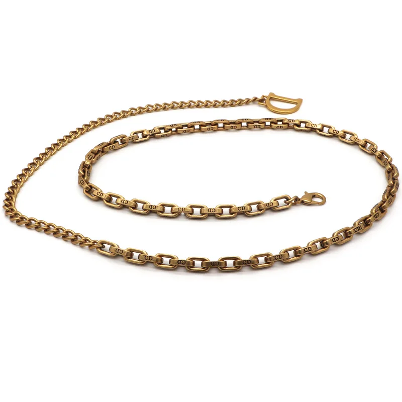 Цепочка с буквой D, тонкая цепочка на талию без пузырей, не ржавеет, не окисляется, модный ретро пояс на талию, пояс для женщин