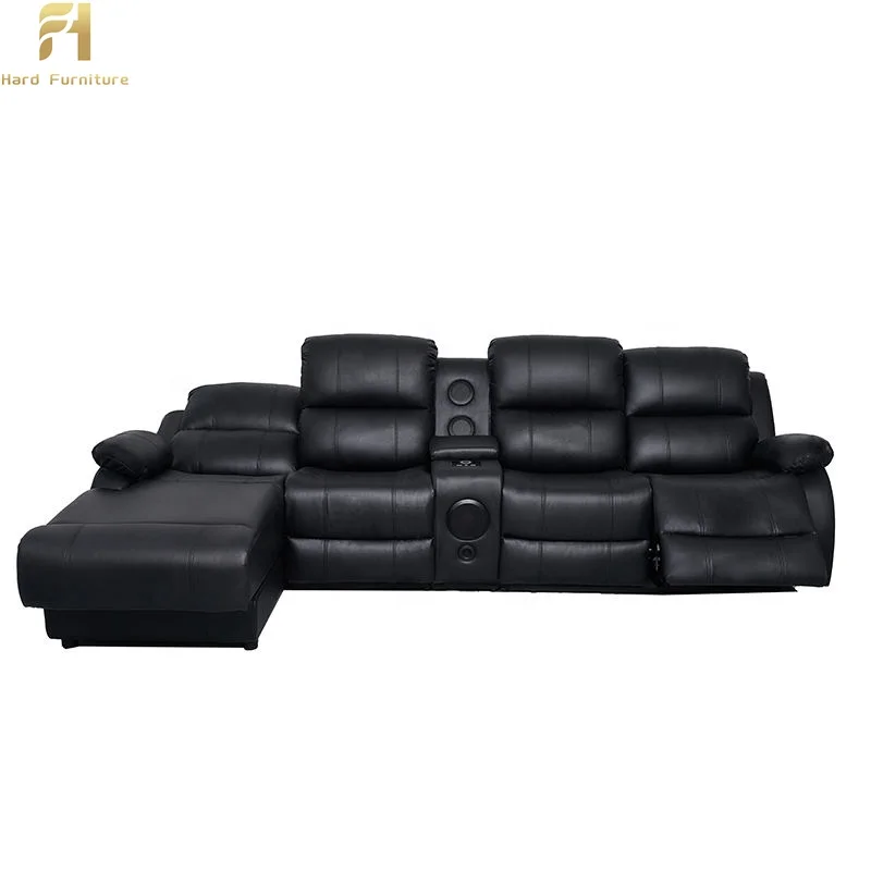 Leather Luxury Multi-Functional L Shaped Recliner Sectional Sofa Living Room Corner Sofa