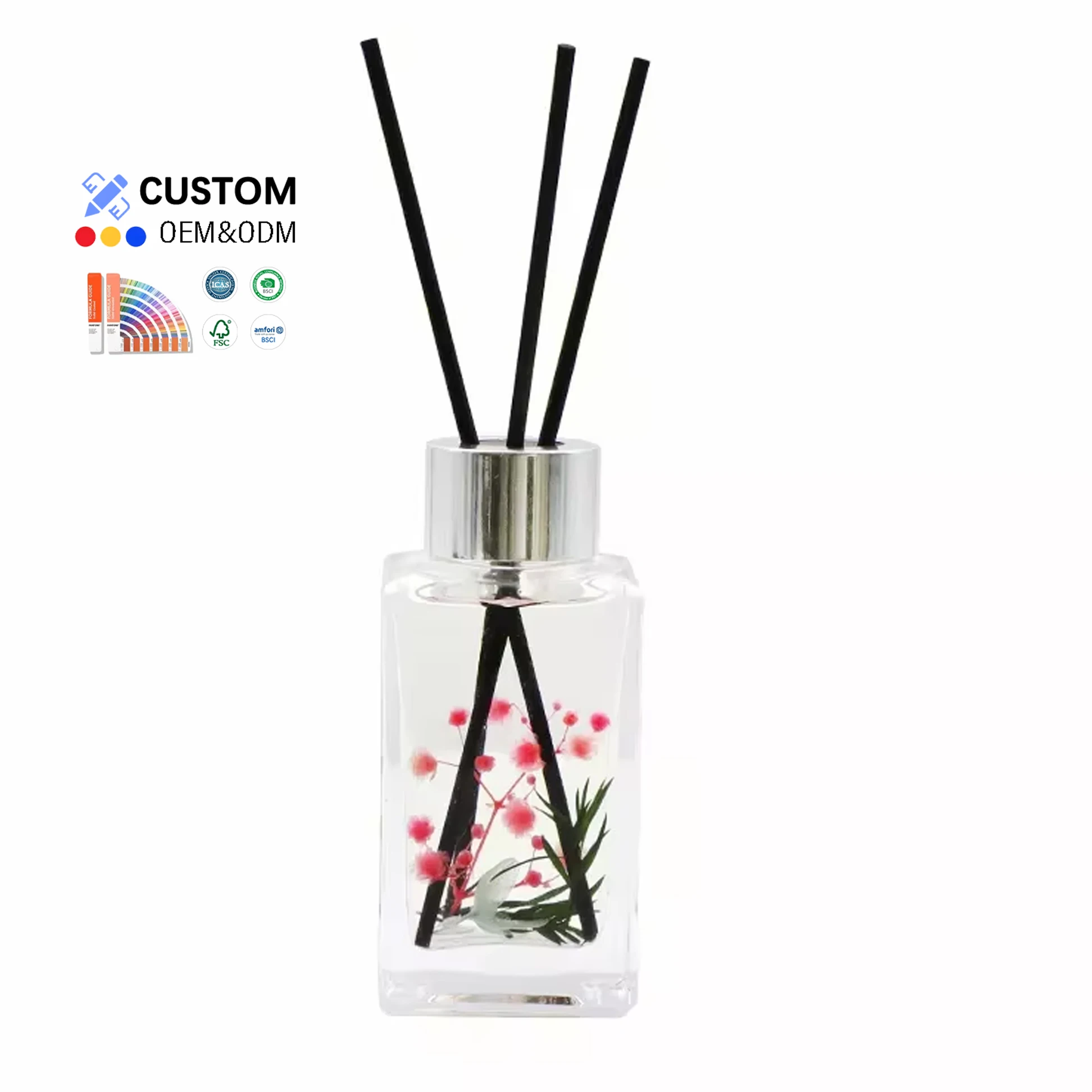 Luxury Oil Aroma Fragrance Ornament Diffuser Bottle 50ml 100ml 150ml Glass Diffuser Fashion Reed Diffuser Bottle Modern