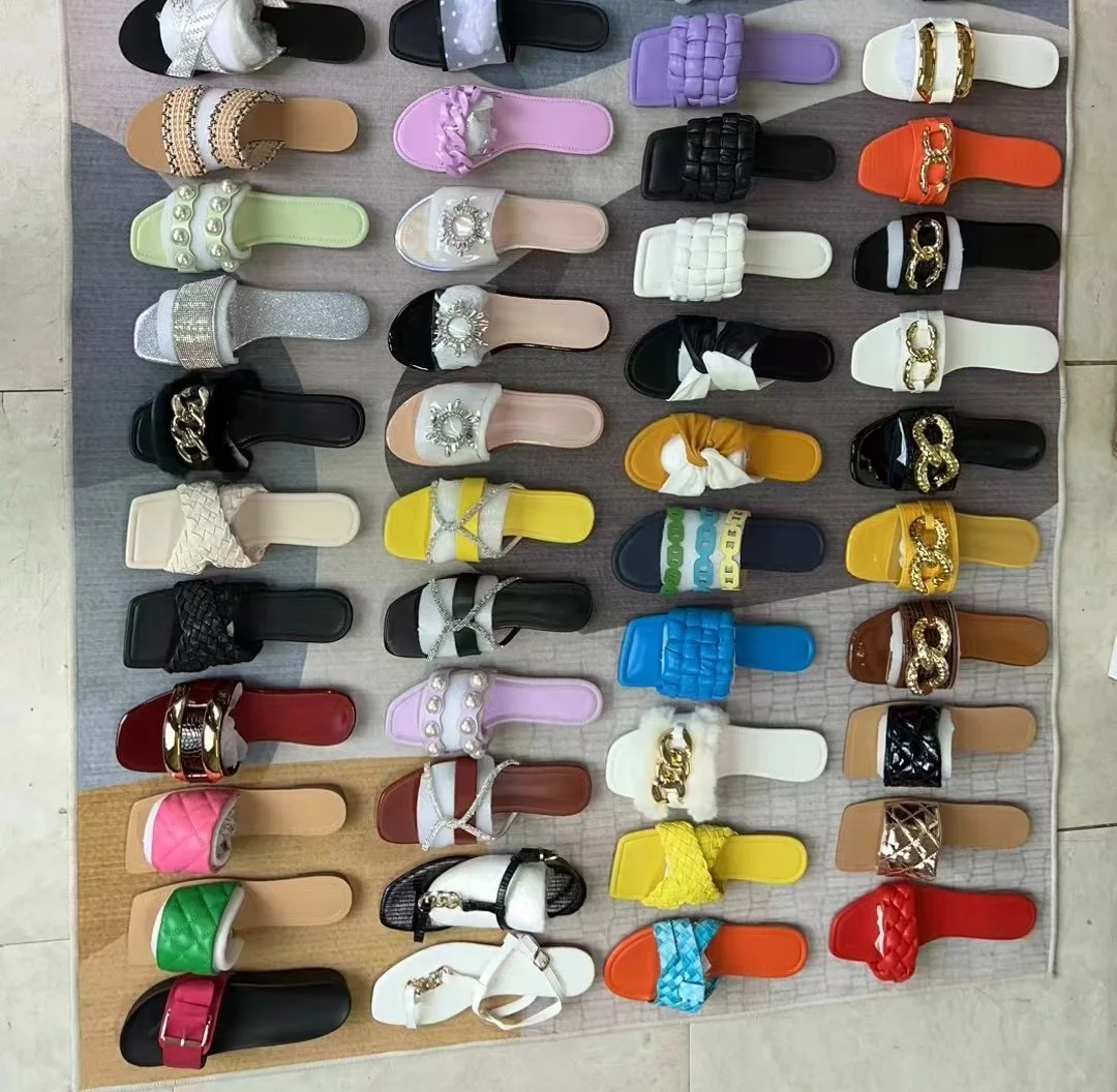 sunborn women Brand Slippers Summer Slides Open Toe Flat Casual Shoes Leisure Sandal Female Beach Flip Flops