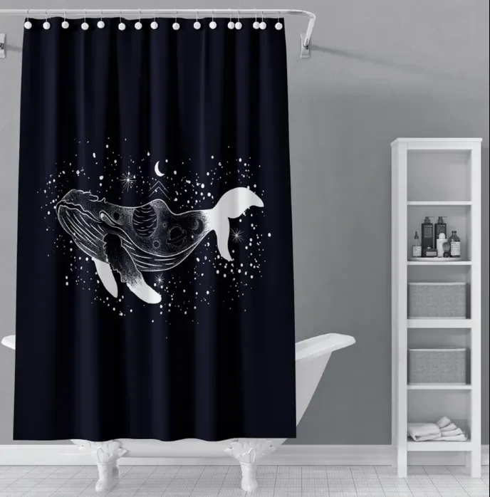 Famous brand ployetser 3d printed designers Bath Shower Curtain Fabric Woven Plain shower curtains