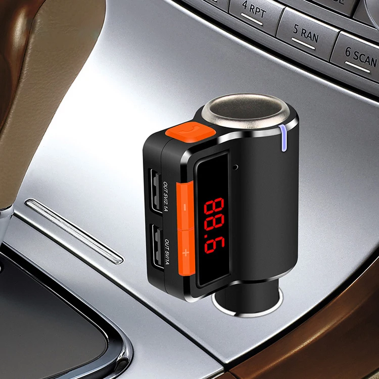 Высококачественное Автомобильное зарядное устройство с двумя USB-портами 5 в А беспроводной FM-передатчик