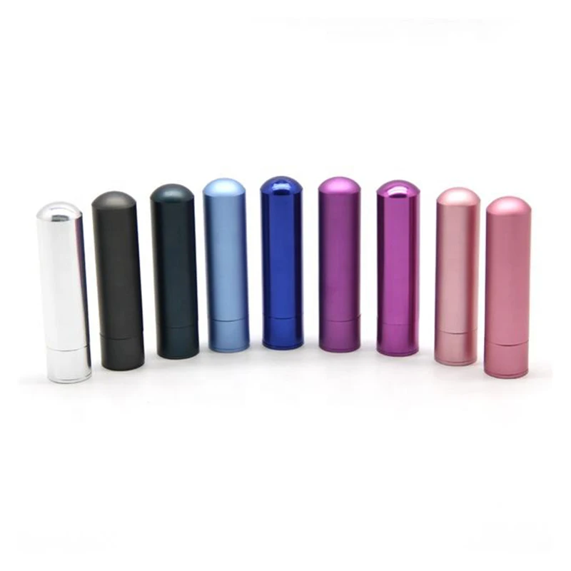 Stylish Aluminum Nasal Inhaler with Essential Oil Multiple Materials Including Plastic Cotton Glass Blank Container