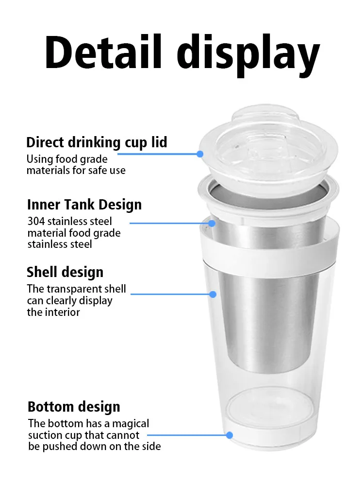 Anti Fall Anti Leak Suction Coffee Cup Tea Mug Desktop Office Non-spill Coffee Grounds Tumbler with Magic Suction Sup Base