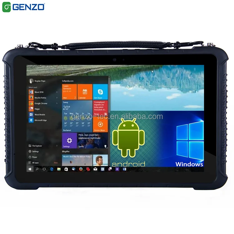 
GENZO 10 inch High brightness 1000 nits Rugged Tablet Industry tablet with fingerprint And 2D Barcode Scanner 