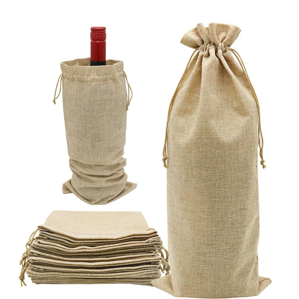 Wine Bags for Wine Bottles Reusable Wine Gift Bags with Drawstrings Bottle Carrier for Wedding Christmas Party Home Storage