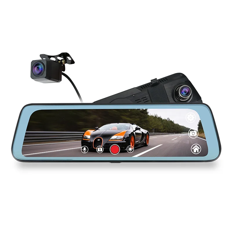Full Hd 1080p Автомобильный черный ящик 9,66 дюймовый Ips экран видеорегистратор 170 градусов Автомобильный регистратор вождения