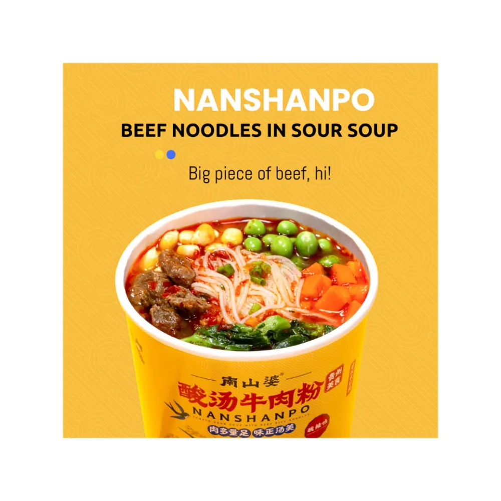 NANSHANPO Wholesale 160g ramen noodles  Beef Flavour chinese OEM Instant Noodles Bulk Non-fried Low Calories tasty noodles