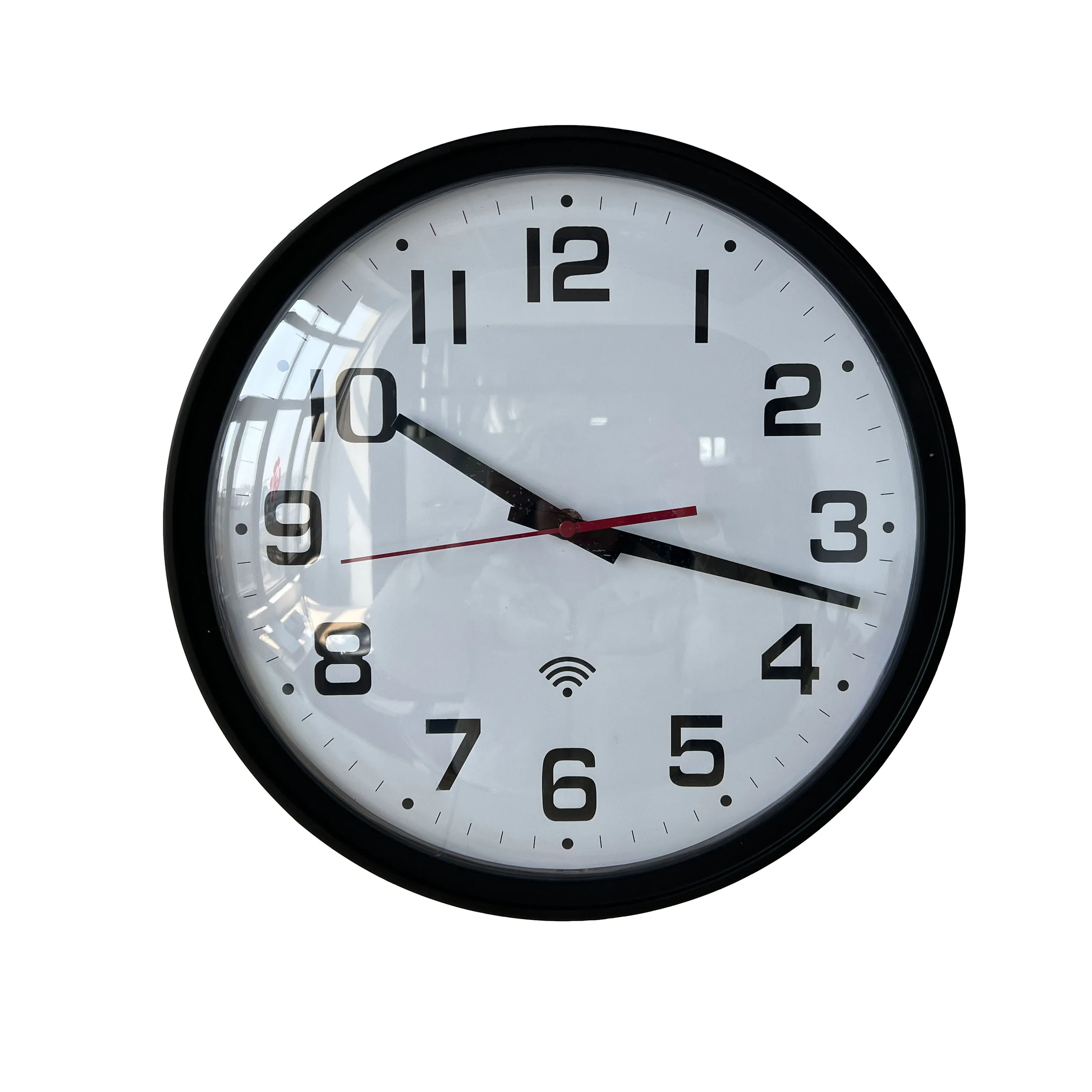 Wi-Fi Analog Clock, Round Surface, with a Silent Sweeping Second Hand, Automatic Daylight Saving Time Change