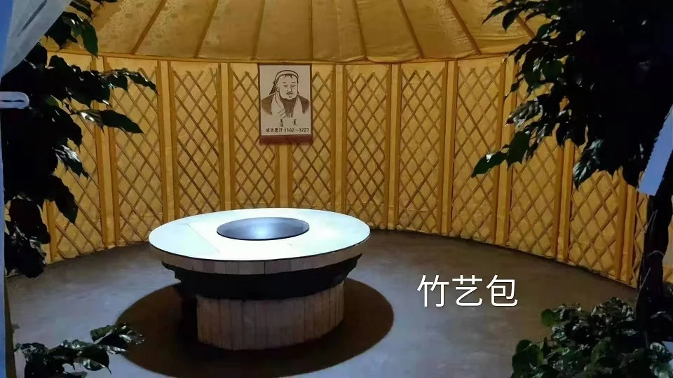 Outdoor Luxury Hotel Living Resort Custom Homes Mongolian Yurt Canvas Glamping With Bathroom Safari Tents