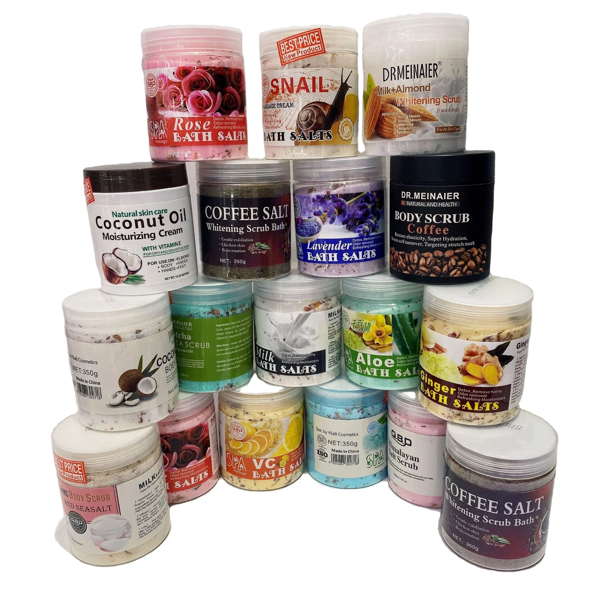 Reusable Custom High Quality Luxury Deep Body Scrub Manufacturer Removal Face Body Turmeric Bath Salts