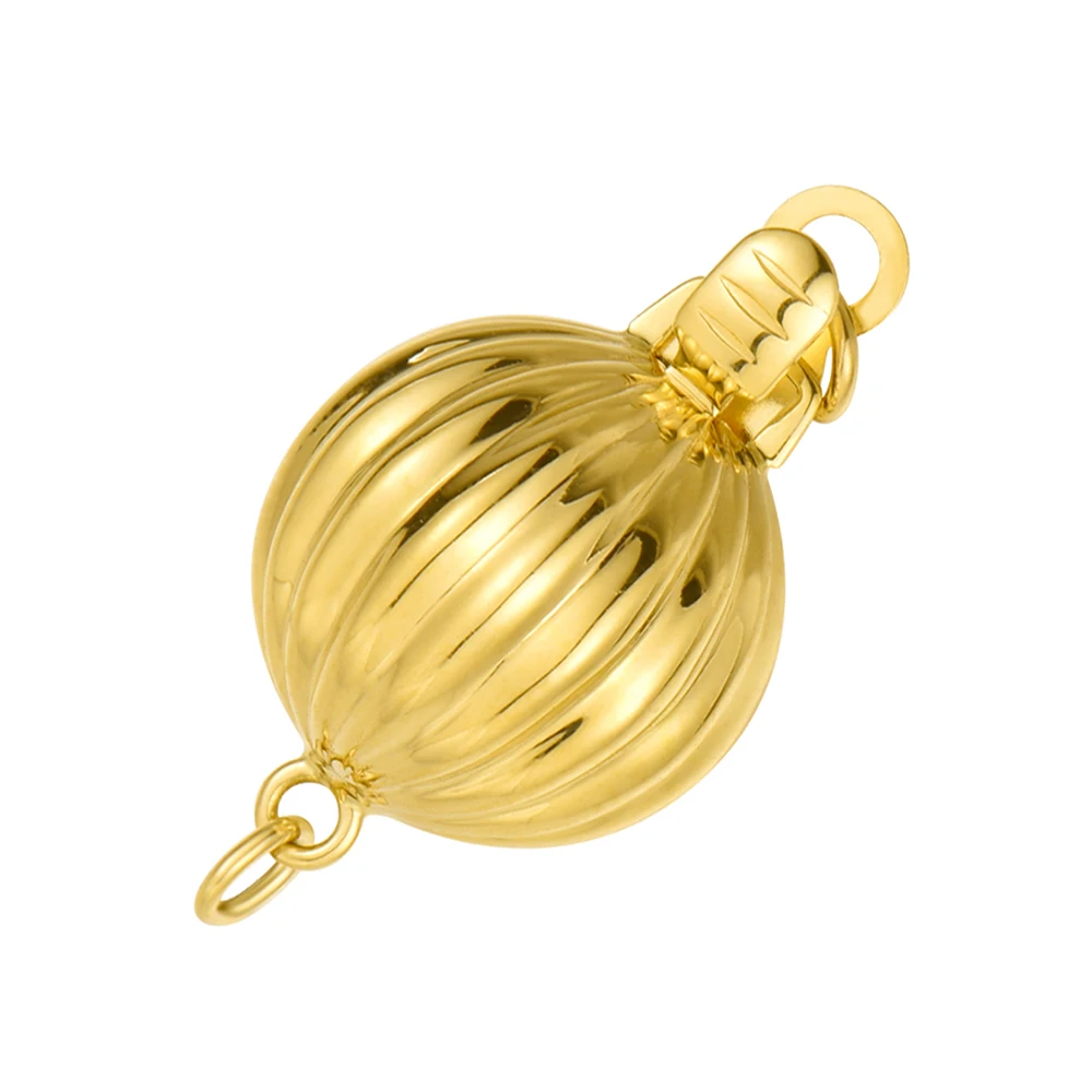 Fine Jewellery Findings Pearl Necklace Connector Lock Au750 Au585 Jewelry DIY Accessories Pure Real 14k 18k Gold lantern Clasp