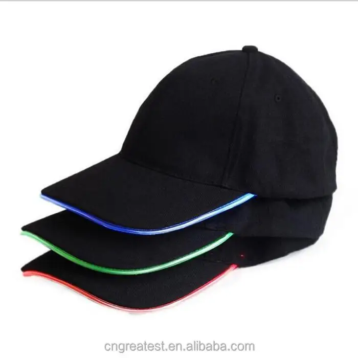 High Quality Plain Cotton Blank LED Baseball Hat Wholesale