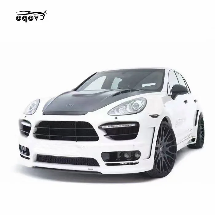HM style wide body kit for Porsche cayenne 958 front bumper rear bumper carbon fiber hood for porsche cayenne 958 facelift