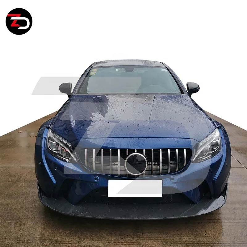 Hight Quality ZD Body Kit With Bumper Fender Flares Spoiler For Mercedes C Class C205 Coupe C63 C200 C260 Change To Wide Style