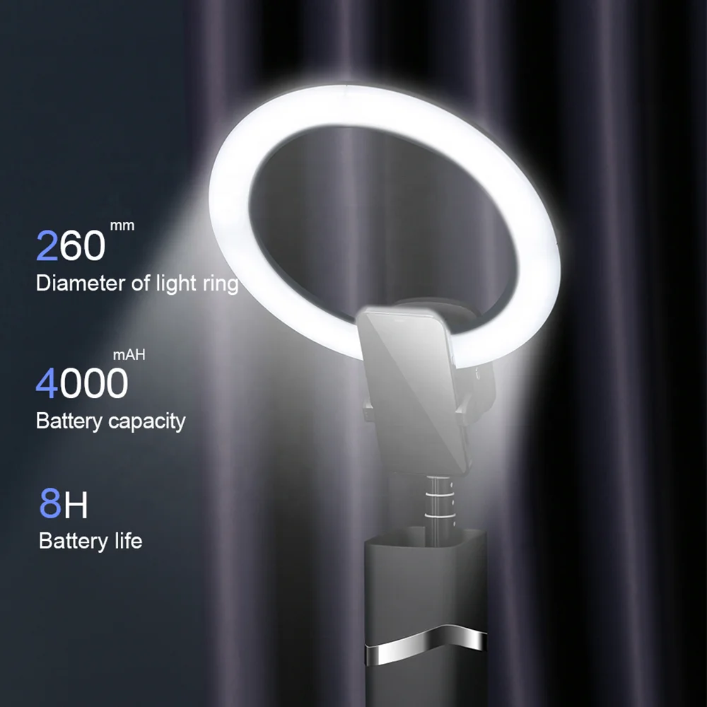 shenzhen beauty device 2023 professional audio, video & lighting new 10 inch foldable ring light avec tripied