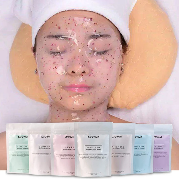 
OEM Wholesale Private Label Natural Organic Brighten Cleansing Peel Off Rose Sfot Powder Rubber Hydro Jelly Mask 