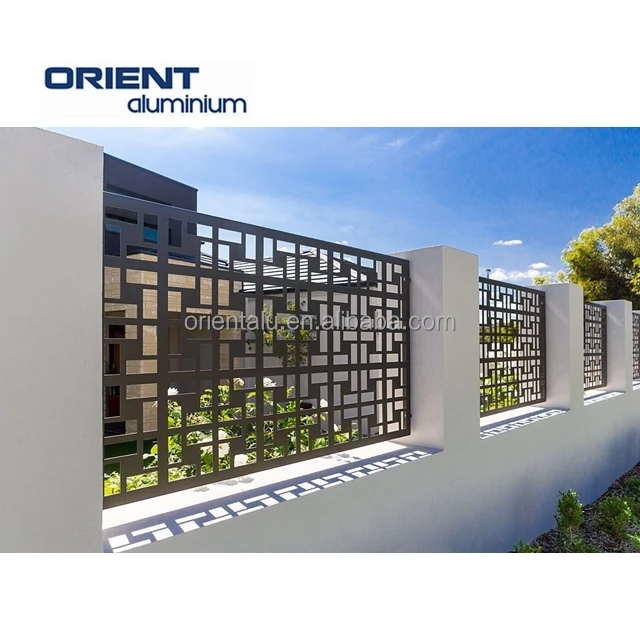 Modern Design Metal outdoor privacy screen decorative fence panels laser cut aluminum fence for facade