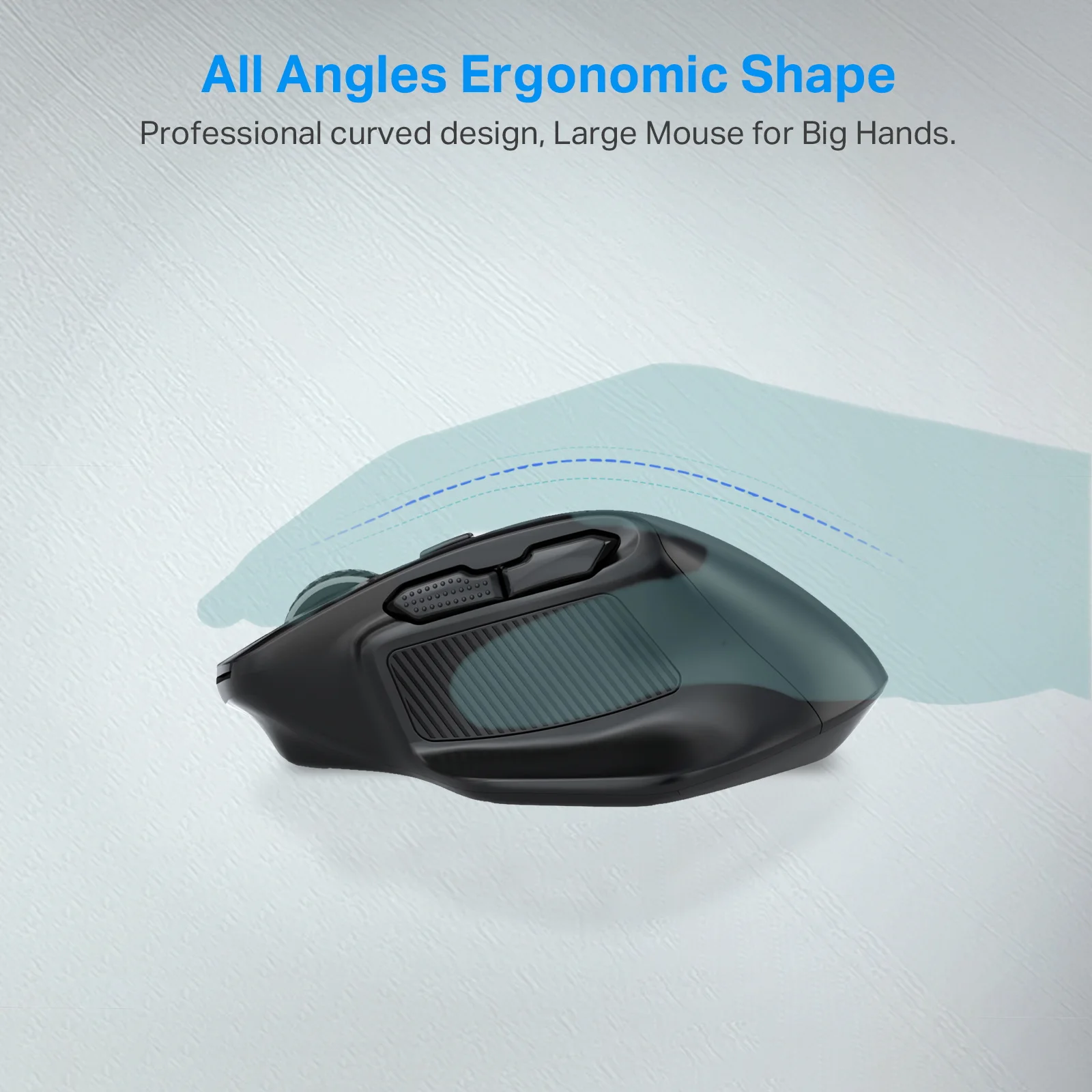 Ergonomic Large Mouse Wireless 4800 DPI 5-levels Adjustable 2.4Ghz  Precise Optical Wireless Mouse