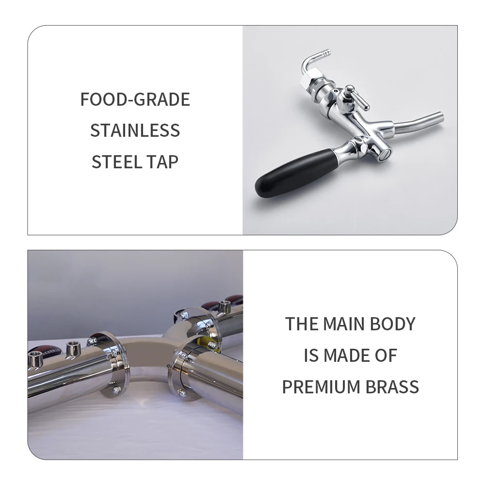 Commercial 6-Tap Draft Beer Dispenser with Stainless Steel Customized and Refrigerated for Party and Event