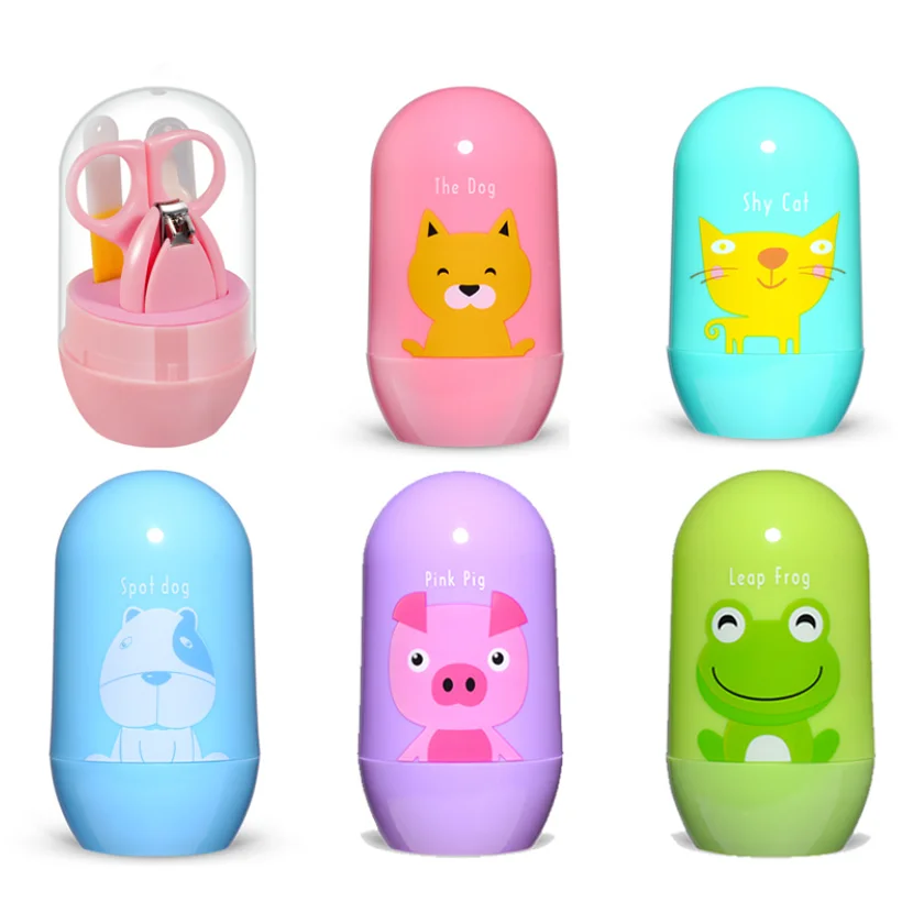 4 In 1 Baby Nail Clippers Scissors File Tweezers Manicure Pedicure Kit Baby Nail Care Grinder Tool Kit Set