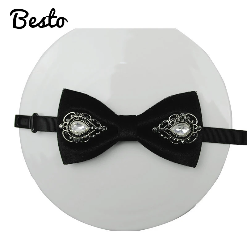 Галстук-бабочка со стразами для мужчин, тканевый галстук-бабочка ручной работы для женщин, галстук-бабочка со стразами для свадьбы