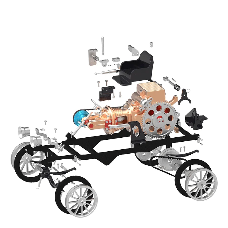 STEM montesori education toys All-Metal Single-Cylinder Engine  Simulation Mini Car Assembly Model Toy  For child Creative Gift