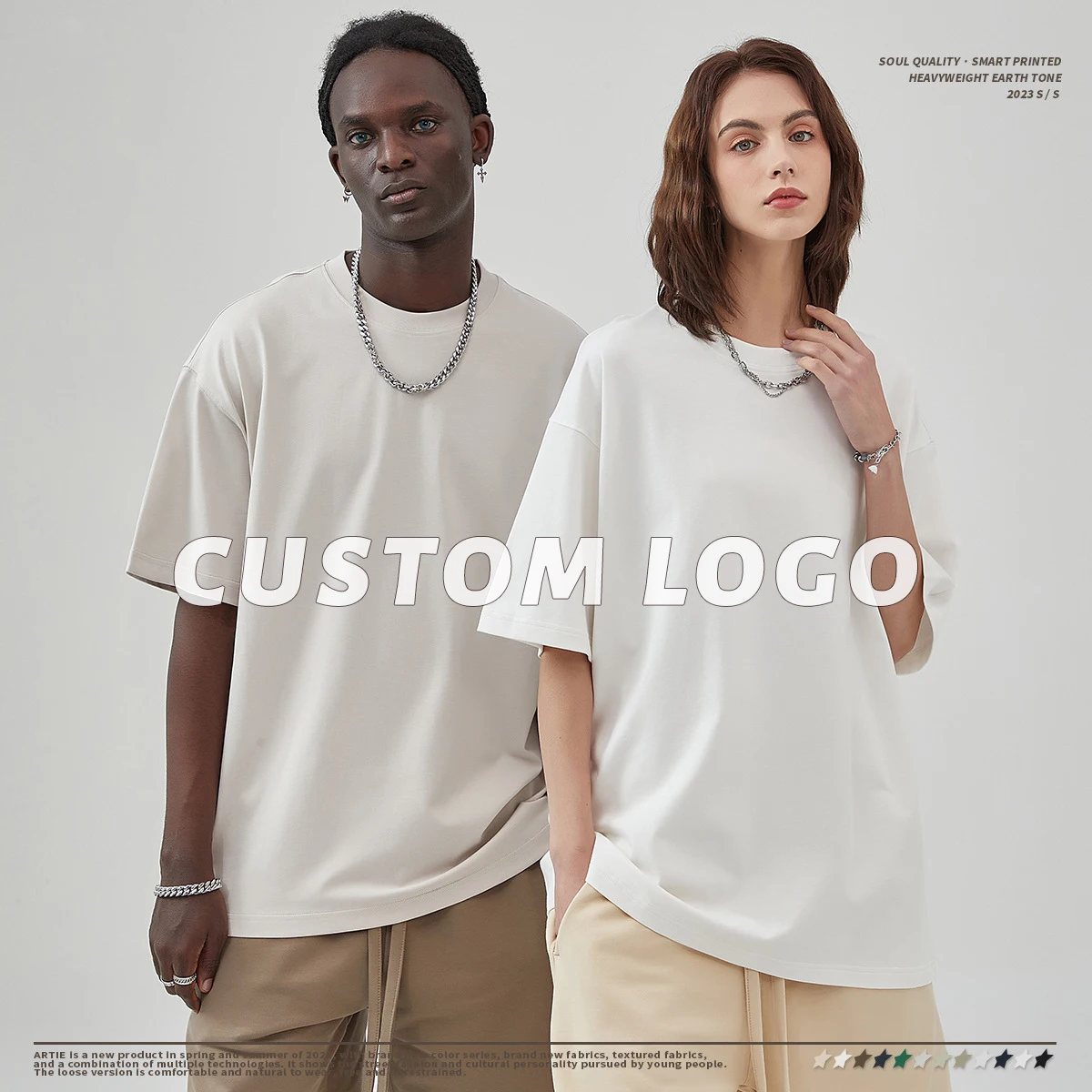 High Quality Street Wear 275GSM 100% Cotton heavyweight Unisex Drop Shoulder blank Oversized T-shirt