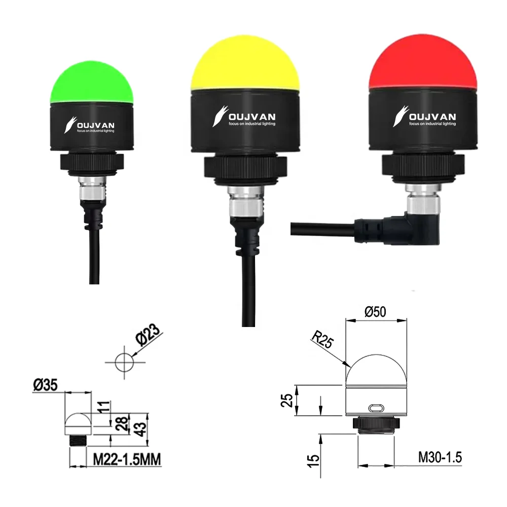 Best Price 50mm 35mm Mini 3 Colors Lights Led Signal Warning Tower Machine Light With Buzzer Alarm