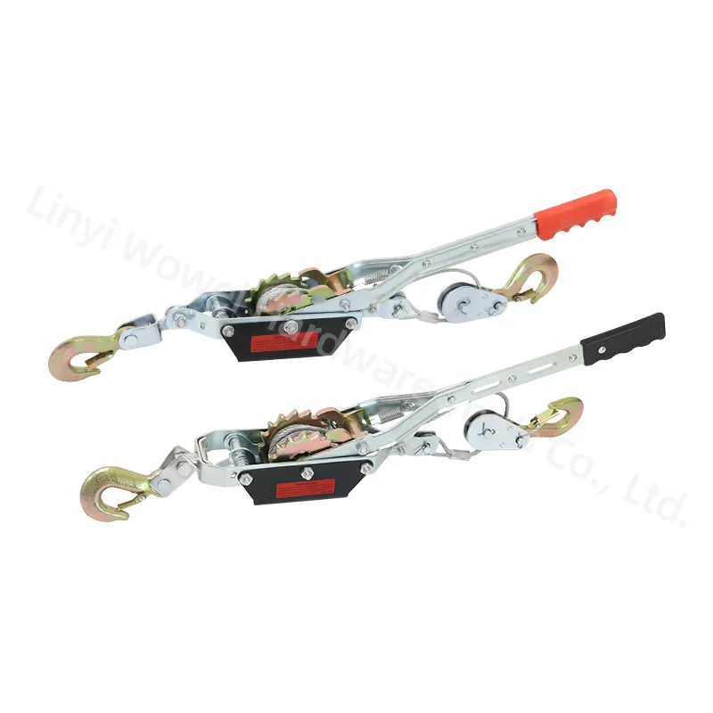 Top Quality 1 ton wire rope hand pulling ratchet cable puller, hand puller cable tightener 2 hooks