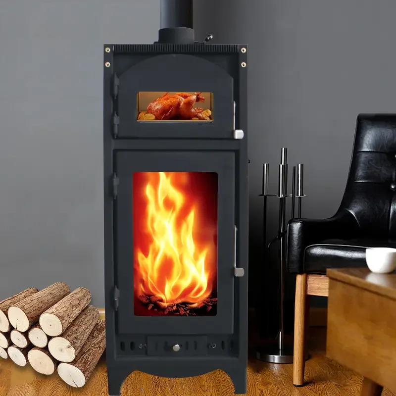 Wood Heater Cast Iron Fireplace Burning Stove Fireplace For Indoor Living Room