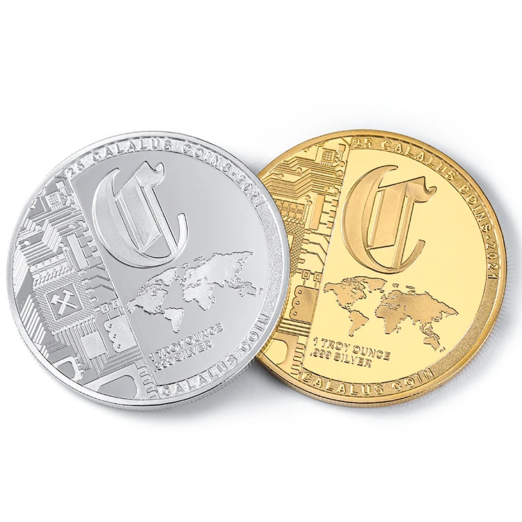 gift fine USA 1 oz custom 3d embossed logo real gold metal pure 999 silver coin