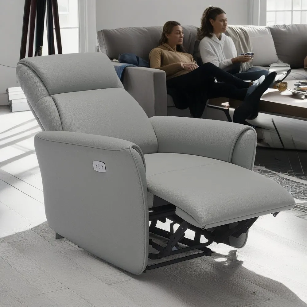 HOYOO Single Sofa Modern Reclinable Chaise Longue Office Sofa Chair Woodless Furniture Living Room Sofa Electric Fabric One Seat