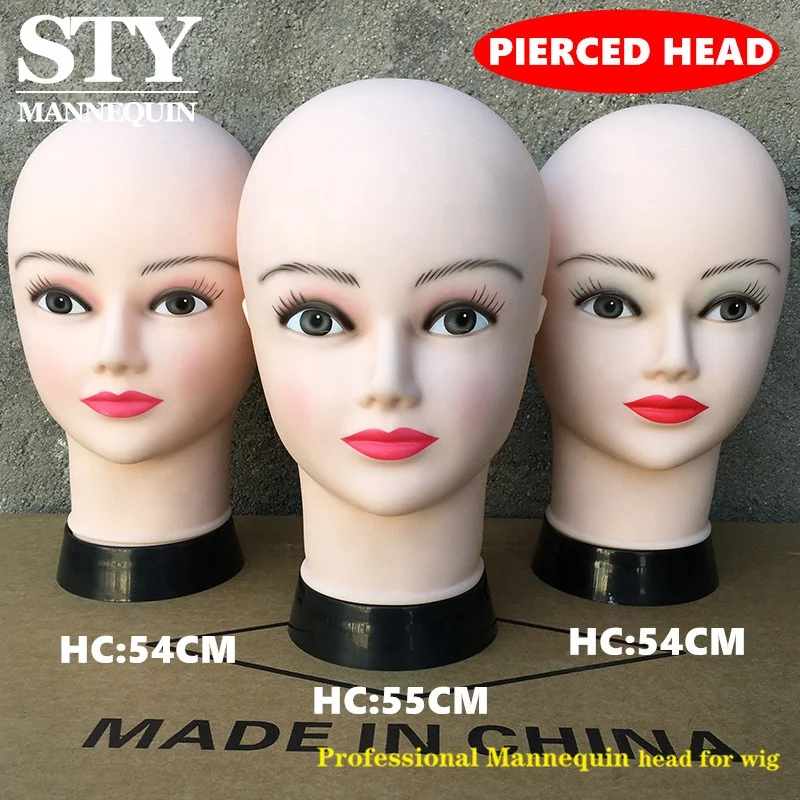 Rubber Dummy Head Wig Mannequins Female Professional Pvc Mannequin Head Dummy Bald Doll Mannequin Head for Wigs Making Display
