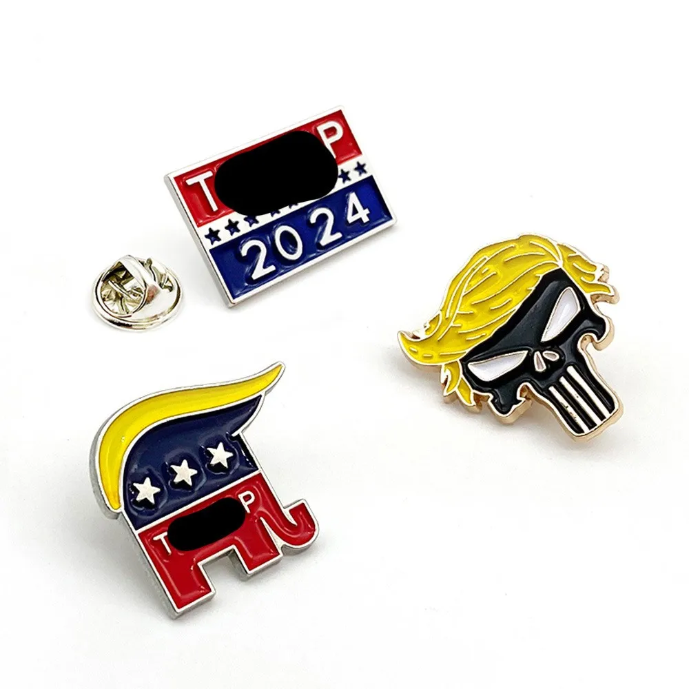 2024 в наличии американская брошь MAGA Make America Great Again vote металлическая булавка на лацкан эмаль