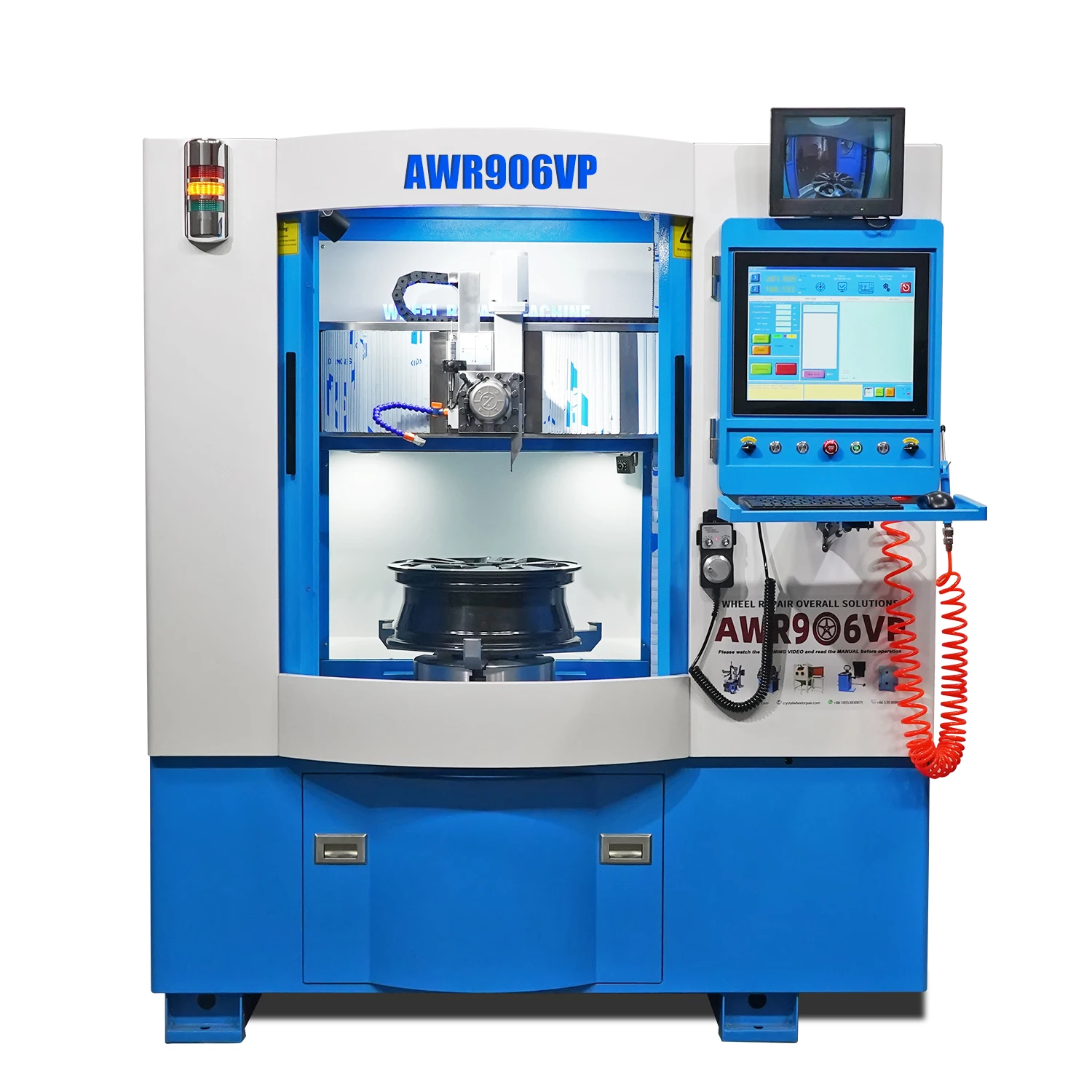 China auto alloy wheel repair tools diamond cutting rim repair machine mag wheel repair lathe machine AWR906VP