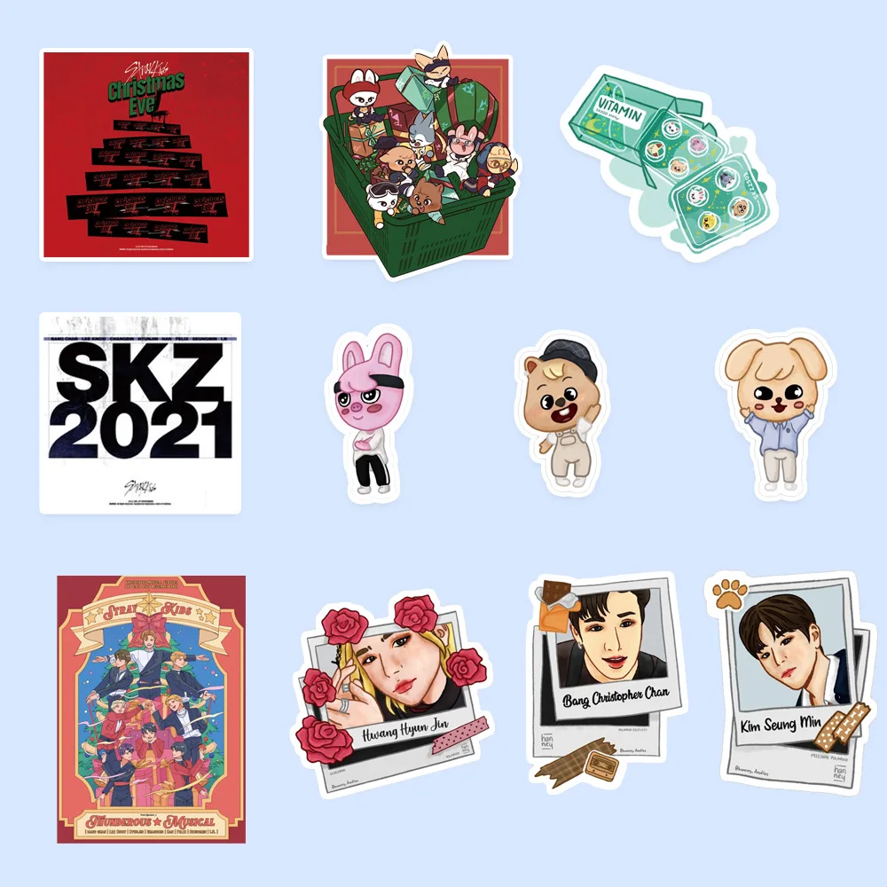 90Pcs/Set Kpop Stray Kids Stickers New Team Stickers For Refrigerator Car Helmet DIY Gift Box Guitar Luggage Stickers
